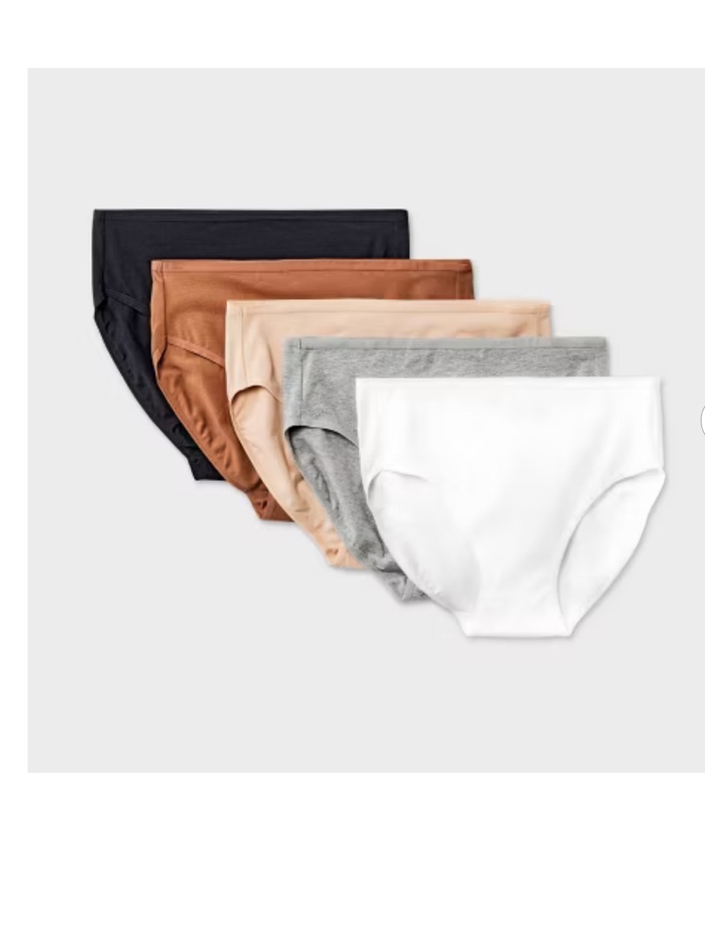 Women's 5pk Briefs Underwear Assorted Neutral Mid Rise, Solid Pattern NWT 2X